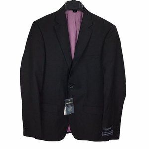 Zanetti Wool Blazer Porto Suit Jacket Black Single Dual Vent Blazer Men's 40R